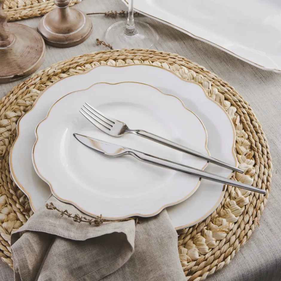 Karaca Tafelservice Für 12 Personen-Pablo New Generation Bone Dinner Set für 12 Personen 59 Teiliges Gold