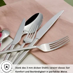 Karaca Bestecksets Für 12 Personen-Pallas Elegance 12-Personen 84-Teiliges Besteckset Platın