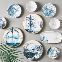 Karaca Frühstücksset Für 6 Personen-Palm 26-teiliges Frühstücksset und Servierschalen für 6 Personen Multıfarben
