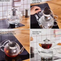Karaca Teekannen-Pandora Glas Teekanne Farblös