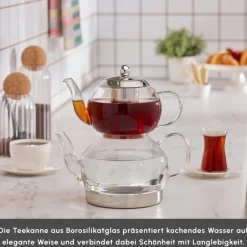 Karaca Teekannen-Pandora Glas Teekanne Farblös