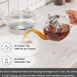 Karaca Teekannen-Pandora Glas Teekanne Farblös