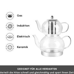 Karaca Teekannen-Pandora Glas Teekanne Farblös