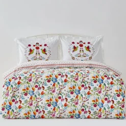 Karaca Bettwäsche-Parlin Bettwäsche-Set aus 100 % türkischer Baumwolle, Doppelbett, Fuchsia
