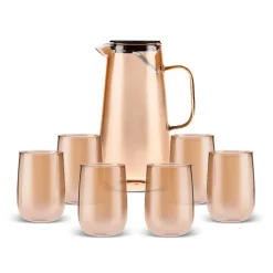Karaca Gläser-Sets-Parma Wasser Set, 7 Teilig, Amber