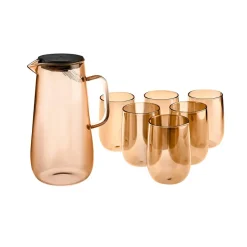 Karaca Gläser-Sets-Parma Wasser Set, 7 Teilig, Amber