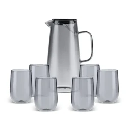 Karaca Gläser-Sets-Parma Wasserset, 7 Teilig, Blau Blau01