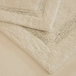 Karaca Badematten-Pauline Badvorleger-Set, 60 × 90 cm + 40 × 60 cm, Offwhite