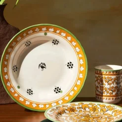 Karaca Pastateller-Paye Selcuklu Serie Gelb Tief Teller 23 cm Multıfarben