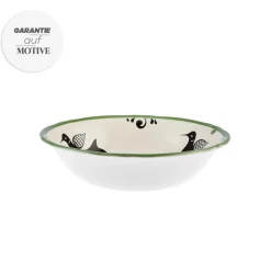 Karaca Schüssel/Bowl-Paye Seldschuken-Serie tiefe Schüssel mit Vogelmotiv V1 24 cm Multıfarben