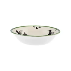 Karaca Schüssel/Bowl-Paye Seldschuken-Serie tiefe Schüssel mit Vogelmotiv V1 24 cm Multıfarben