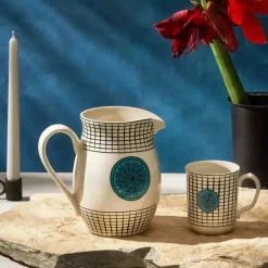 Karaca Gläser-Sets-Paye Seljuk Kollektion Porzellankrug, 1500 ml, Blau Mehrfarbig Blau01