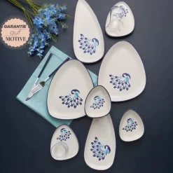 Karaca Frühstücksset Für 6 Personen-Peacock 24-teiliges Frühstücksset und Servierschalen für 6 Personen Multıfarben