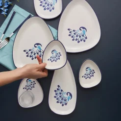 Karaca Frühstücksset Für 6 Personen-Peacock 24-teiliges Frühstücksset und Servierschalen für 6 Personen Multıfarben