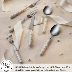 Karaca Bestecksets Für 6 Personen-Pearl 24-teiliges Besteckset Für 6 Personen, Silber