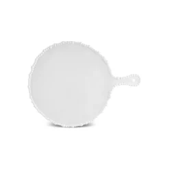 Karaca Speiseteller-Perla Melamin Runder Käseteller 42 cm Weiß Weıß01