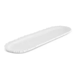 Karaca Servierplatte|Speiseteller-Perla, Melamin Servierplatte in Bootsform, 44cm, Weiß Weıß01