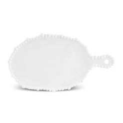 Karaca Servierplatte-Perla Melamin-Servierplatte, 28 cm, Weiß Weıß01