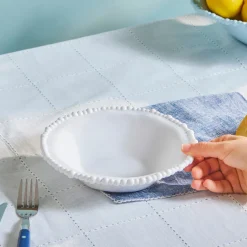Karaca Pastateller-Perla, Melamin-Tiefer Teller, 22cm, Weiß Weıß01
