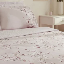 Karaca Bettwäsche-Pesla Bettwäsche-Set aus 100 % Baumwoll-Satin, Doppelbett, Rosa