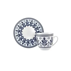 Karaca Mokka & Espressotassen Set-Peyker Kaffeetassen-Set für 6 Personen, 85 ml Blau01