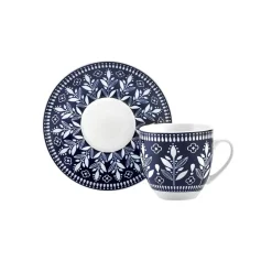 Karaca Mokka & Espressotassen Set-Peyker Kaffeetassen-Set für 6 Personen, 85 ml Blau01