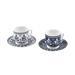 Karaca Mokka & Espressotassen Set-Peyker Kaffeetassen-Set für 6 Personen, 85 ml Blau01