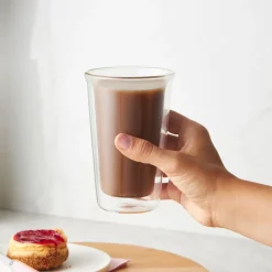 Karaca Wasserglas-Pia Doppelwandiges Latte Glas 350 ml Klar