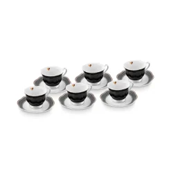 Karaca Mokka & Espressotassen Set-Piraye Kaffeetassen-Set für 6 Personen, 80 ml Schwarz01