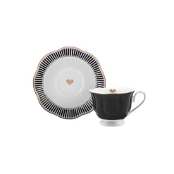 Karaca Mokka & Espressotassen Set-Piraye Kaffeetassen-Set für 6 Personen, 80 ml Schwarz01