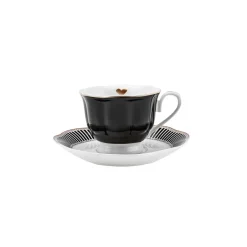 Karaca Mokka & Espressotassen Set-Piraye Kaffeetassen-Set für 6 Personen, 80 ml Schwarz01