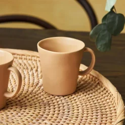 Karaca Mokka & Espressotassen Set-Pisa Stoneware Espresso Türkische Kaffeetasse Set für 4 Personen, 4 Teilig, Braun Beıge01