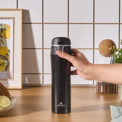Karaca Thermoskannen-Pluton, Thermosflasche, 450ML, Schwarz