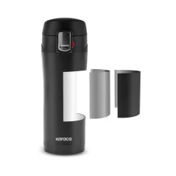 Karaca Thermoskannen-Pluton, Thermosflasche, 350ML, Schwarz
