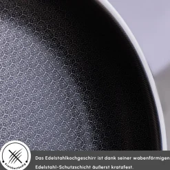 Karaca Stahltopf Sets-5Ply PowerSteel 316+ Kochtopf Set, 7 Teilig Farblös