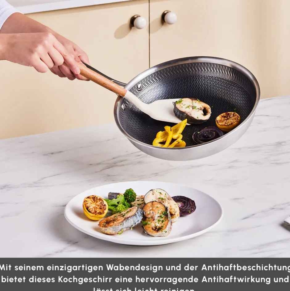 Karaca Stahltopf Sets-5Ply PowerSteel 316+ Kochtopf Set, 7 Teilig Farblös