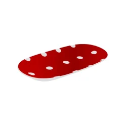 Karaca Servierplatte-Polka Dot Rot Porzellanteller 26 cm Rot02