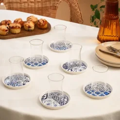 Karaca Teegläser Sets-Portela 12-teiliges Türkisches Teeset aus Bone China für 6 Personen, 170 ml, Mehrfarbig