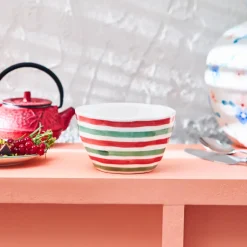 Karaca Schüssel/Bowl-Primavera Streifen Schale Rot Grün