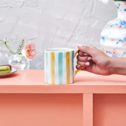 Karaca Mugs & Kaffeebecher-Primavera Streifen Tasse Multıfarben