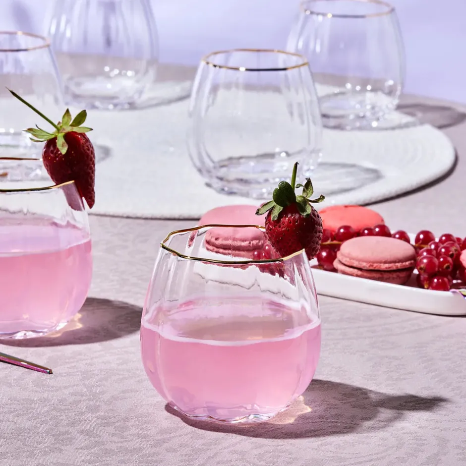 Karaca Gläser-Sets-Priscilla Glas Set für 6 Personen, , 380 ml Gold