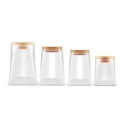 Karaca Vorratsbehälter-Prism, 4-Teiliges Vorratsdosen Set Farblös