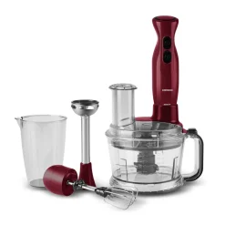 Karaca Küchenmaschine-Pro-Multimax 6 in 1 Mehrzweck-Küchenmaschine, Rot, 2000W Schwarz Rot