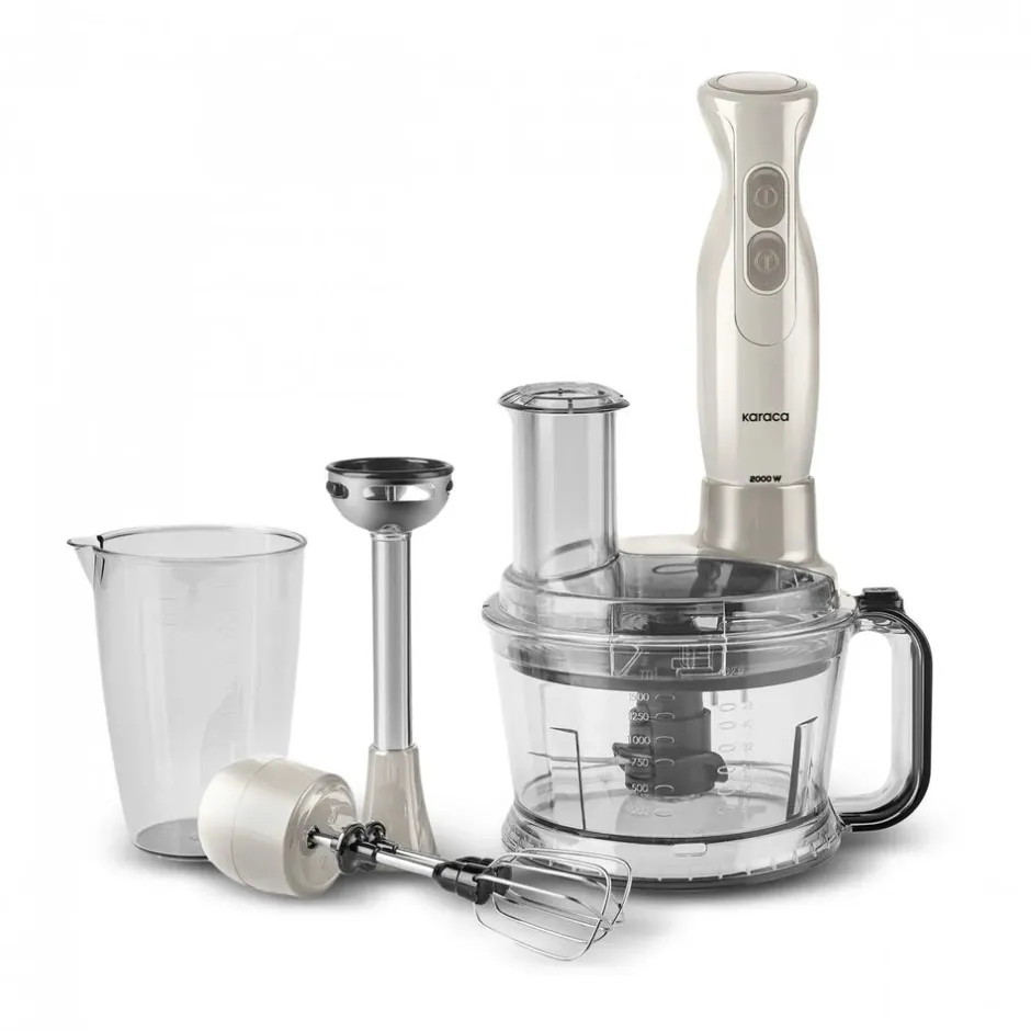 Karaca Küchenmaschine-Pro-Multimax 6 in 1 Mehrzweck-Küchenmaschine, Ikonische Beige & Latte, 2000W Latte01