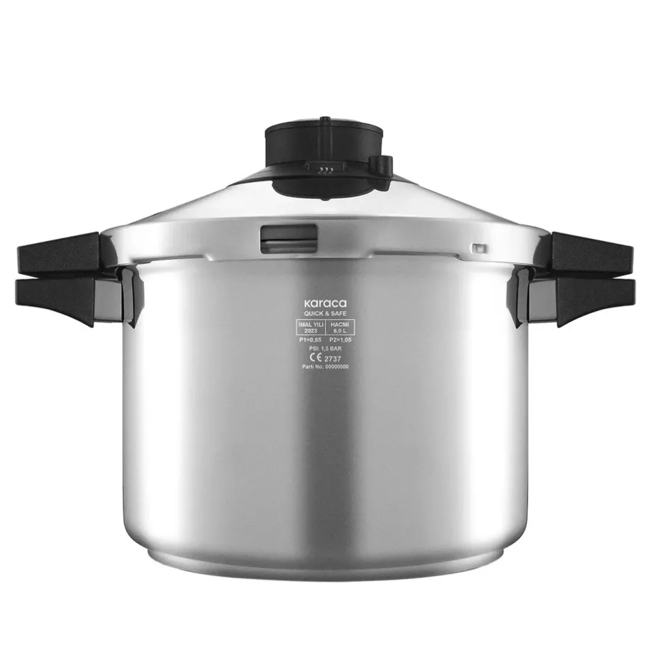 Karaca Schnellkochtopf-Quick and Safe Induktions-Schnellkochtopf-Set 6+8 Lt Farblös