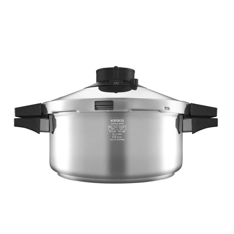Karaca Schnellkochtopf-Quick and Safe Induktions-Schnellkochtopf-Set 6+8 Lt Farblös