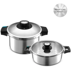 Karaca Schnellkochtopf-Quick and Safe Induktions Schnellkochtopf Set 4+6 Lt Farblös