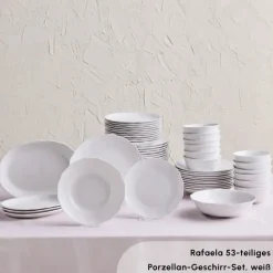 Karaca Tafelservice Für 12 Personen-Rafaela 53-Teiliges 12-Personen Geschirrset Weıß01