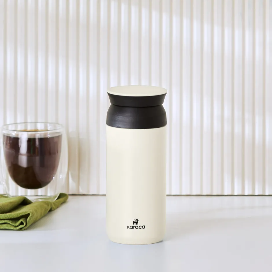 Karaca Thermoskannen-Rainbow Steel Auslaufsichere Thermoskanne 350 Ml Creme Creme01