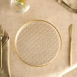 Karaca Kuchenplatte-Rattan 7-teiliges Kuchenset Gold